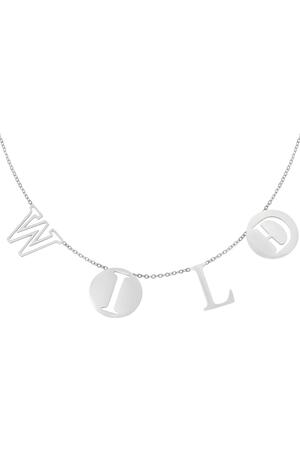 Necklace Letters Wild Silver Stainless Steel h5 